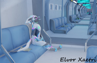 anthro exhibitionism genitals male masturbation penis public public_erection public_masturbation public_transportation solo elvor_xaetri_(artist) abiboi_(modeler) elvor_deuzear deuzear 3d_(artwork) digital_media_(artwork) hi_res