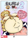 animal_print anthro belly big_belly big_breasts blush bodily_fluids bovid breasts breasts_and_teats caprine clothing comic cover cover_art cover_page cow_print cum cum_inflation cum_inside curvy_figure digital_media_(artwork) domestic_sheep english_text female fur genital_fluids horn impregnation inflation lactating leggings legwear mammal milk neo_geppetto nipples overweight overweight_female pregnant remi_(neo_geppetto) sheep simple_background slightly_chubby smile solo teats text thick_thighs udders wide_hips