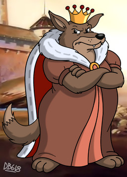 angry anthro barefoot brown_body brown_fur cape clothed clothing crossed_arms crown dress feet female fur grumpy headgear mature_female overweight overweight_female puffy_shoulders puffy_sleeves queen royalty screencap screencap_background solo dragonboy618 blinky_bill_(series) ma_dingo canid canine canis dingo mammal digital_media_(artwork) hi_res signature