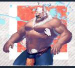 abs anthro biceps bottomwear clothed clothing disembodied_hand fur group hair male muscular muscular_male pecs pubes scar tan_body tan_fur white_hair 1393_noam no-zp lifewonders tokyo_afterschool_summoners marchosias_(tas) canid canine canis demon mammal wolf hi_res letterbox