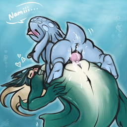 anthro anthro_penetrating anthro_penetrating_female anthro_penetrating_humanoid anus blush bodily_fluids cum cum_in_vagina cum_inside duo erection eyes_closed female female_humanoid female_on_anthro female_penetrated from_front_position fully/fully_submerged fully_submerged genital_fluids genitals green_body green_scales heart_symbol humanoid_on_anthro humanoid_penetrated interspecies knot larger_female larger_penetrated larger_sub male male/female male_anthro male_on_humanoid male_penetrating male_penetrating_female male_penetrating_humanoid multicolored_body multicolored_scales penetration penile penile_penetration penis penis_in_vagina piercing scales semi-anthro sex sex_in_water simple_background size_difference smaller_male split_form submissive text two_tone_body two_tone_scales underwater underwater_sex vaginal vaginal_penetration vulva water white_body white_scales x1x1 league_of_legends riot_games tencent fizz_(lol) nami_(lol) aquatic fish humanoid merfolk yordle 1:1 english_text