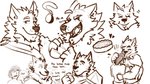 anthro armor baking blep blush bread cape clothed clothing cooking dialogue eating fangs food group headpat jewelry male male/male neck_tuft pendant shoulder_guards smile speech_bubble teeth text tongue tongue_out topless tuft wild_tapioca far_beyond_the_world_(series) caelan_(far_beyond_the_world) ranok_(far_beyond_the_world) vithyr_(far_beyond_the_world) canid canine canis human mammal wolf 16:9 english_text sketch widescreen