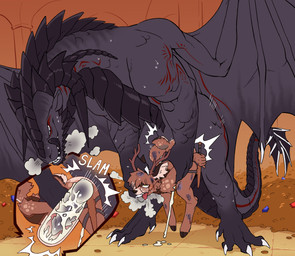 anal anal_knotting anal_penetration anthro anthro_on_feral anthro_penetrated antlers bestiality big_butt big_ears big_penis black_body black_scales blood bodily_fluids bone bottomless bottomless_anthro breath brown_body bruised butt claws clothed clothing cum cum_inside dominant dominant_male dragon_horn dragon_tail duo ejaculation erection extreme_size_difference fainting femboy feral feral_penetrating feral_penetrating_anthro finger_claws finger_fetish finger_in_mouth finger_play fingers forced fur genital_fluids genitals gold_(metal) gold_jewelry hair hoard hooves horn huge_butt huge_penis internal internal_anal jewelry knot knotted_penis knotting larger_feral larger_male long_tail looking_pleasured male male/male male_anthro male_feral male_on_anthro male_on_feral male_penetrating markings melee_weapon membrane_(anatomy) membranous_wings nude open_mouth panting penetration penile penis pile_of_gold pillar questionable_consent red_markings ridiculous_fit rogue saliva saliva_on_tongue saliva_string scabbard scales sex size_difference slamming smaller_anthro smaller_male smaller_penetrated smile smirk spots spread_wings submissive sword tail teeth text thick_thighs thief thief_outfit toe_claws tongue tongue_out treasure waist_grab weapon wide_hips wings pawsmasher mythology aciel_viskaff mori_redford deer dragon mammal mule_deer mythological_creature mythological_scalie new_world_deer scalie digital_media_(artwork) hi_res