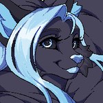 anthro chibi female looking_at_viewer solo cyberhound canid canine fox mammal true_fox illustration 1:1 adobe_photoshop_(artwork) digital_media_(artwork) headshot_portrait icon low_res pixel_(artwork) portrait thumbnail