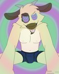 anthro bulge clothed clothing fur hair horn hypnosis hypnotic_eyes hypnotizing_viewer looking_at_viewer male mind_control navel nipples open_mouth ringed_eyes simple_background sitting smile solo tongue topless underwear underwear_only roquemapache_(artist) xipe_totec_(roquemapache) bovid caprine goat mammal 4:5 absurd_res digital_media_(artwork) hi_res signature