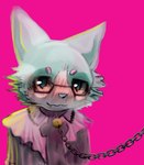 anthro bell bell_collar blue_eyes blue_nose blush blush_lines breath chain chain_leash clothed clothed_anthro clothed_male clothing collar collar_pull cute_fangs eyebrows eyewear fur glasses leash looking_at_viewer maid_uniform male male_anthro nose_blush pink_background simple_background smile solo uniform white_eyebrows rararaty ravi canid canine fox mammal 2022 colored_sketch digital_media_(artwork) hi_res sketch