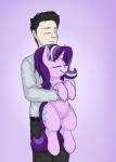 clothed clothing cutie_mark duo eyes_closed female feral hair hooves horn male smile duop-qoub friendship_is_magic hasbro my_little_pony mythology starlight_glimmer_(mlp) equid equine human mammal mythological_creature mythological_equine unicorn 2017 absurd_res hi_res