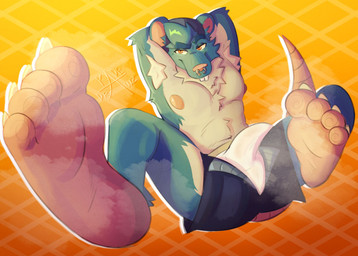 anthro armpit_fetish bulge detailed_bulge feet foot_fetish foot_focus humanoid_feet looking_at_viewer male musky_feet plantigrade skinny solo kadedrawz epic_games fortnite kd_rattical_(fortnite) mammal murid murine rat rodent hi_res