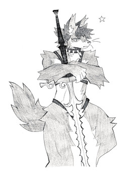 anthro arm_tuft big_sword collar ear_tuft elbow_tuft expressionless hair harness inner_ear_fluff looking_aside male male_anthro melee_weapon mouth_closed solo spiked_collar spikes star sword tail thick_thighs tuft weapon whiskers thorn_paw canid canine mammal 2025 digital_drawing_(artwork) digital_media_(artwork) hi_res portrait three-quarter_portrait