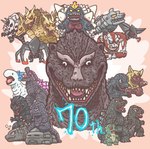 ambiguous_gender black_body chibi dorsal_fin feral fin green_body grey_body horn machine male open_mouth sharp_teeth teeth utsuchi_san godzilla_(series) toho godzilla godzilla_(2014) king_ghidorah mechagodzilla shimo_(kaiju) spacegodzilla kaiju monster muto_(godzilla) robot 2024 hi_res