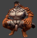 abs anthro balls big_muscles crouching flaccid foreskin fur genitals grey_background humanoid_genitalia humanoid_penis male muscular muscular_anthro muscular_male nipple_piercing nipples nude orange_body orange_fur pecs penis piercing pubes simple_background solo striped_body striped_fur stripes unretracted_foreskin oaks16 felid mammal pantherine tiger 3d_(artwork) digital_media_(artwork) hi_res