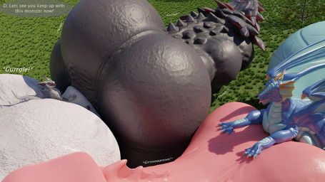 animal_genitalia anthro ball_size_difference balls balls_expansion big_balls big_penis comparing competition dialogue duo expansion feral genital_expansion genitals huge_balls huge_penis hyper hyper_balls hyper_genitalia hyper_penis immobile knot knotted_penis male multi_balls multi_genitalia outside penile_spines penis penis_expansion penis_size_difference sheath sitting_on_balls size_difference text transformation vein veiny_balls veiny_penis a3person bonzaipalmtree mythology drash_(character) zai_(bonzaipalmtree) dragon mythological_creature mythological_scalie scalie 16:9 3d_(artwork) digital_media_(artwork) english_text hi_res sequence widescreen