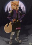 anthro chain clothing costume eye_patch eyewear halloween_costume holidays male moon solo honeydew_stars halloween nintendo pokemon star_fox steele steele_o'connell wolf_o'donnell arcanine canid canine generation_1_pokemon mammal pokemon_(species) absurd_res hi_res