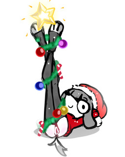 anthro butt christmas_clothing clothing feet female footwear fur grey_body grey_fur holidays legs_up legwear looking_at_viewer red_clothing red_footwear red_socks smile smug_face socks solo thigh_highs la_tiapat christmas fifi_(somemf) 4:5 absurd_res hi_res