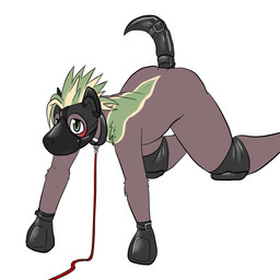 all_fours anthro bdsm blush green_eyes male muzzle_(object) muzzled petplay puppyplay roleplay simple_background solo submissive submissive_male white_background sharkliver omari_(apollojay89) canid canine mammal 1:1 2012 digital_media_(artwork)