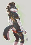 anthro butt clothed clothing clothing_pull countershading male mooning partially_clothed solo tail teasing underwear underwear_down underwear_pull lion21 mulipios border_collie canid canine canis collie domestic_dog herding_dog mammal pastoral_dog sheepdog absurd_res hi_res