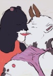 anthro duo horn kissing male male/male muscular sex joh29 fairy_tail pantherlily taurus_(fairy_tail) bovid bovine cattle felid mammal pantherine