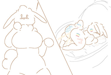 anthro bodily_fluids breasts cum cum_in_ass cum_inside female genital_fluids male neonate pedophile_iconography stroller text young ped_byn lagomorph leporid mammal rabbit english_text hi_res