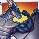 abs anthro belly_scales bicep_curl big_muscles dragon flexing flexing_bicep grin hi_res kpizzle98 looking_at_viewer male muscular mythological_creature mythological_scalie mythology reptile scales scalie smile solo spikes ven_(kodiak3d)