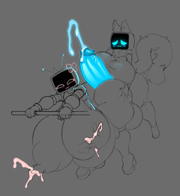 5_fingers anthro big_breasts big_butt big_penis blue_glans blue_penis bodily_fluids breasts butt butt_grab closed_smile colored_lactation cum duo female fingers for_a_head fur genital_fluids genitals glans glowing glowing_genitalia glowing_glans glowing_penis grey_background gynomorph hand_on_butt hot_dogging humanoid_genitalia humanoid_penis intersex intersex/female lactating mouth_closed nipples penis screen screen_face sex simple_background smile tail unusual_bodily_fluids unusual_lactation cofficremer mocha_(cofficremer) humanoid object_head screen_head 2026 absurd_res hi_res