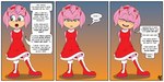 2022 2:1 50percentgrey accessory amy_rose anthro blush boots clothed clothing comic_panel dialogue dress english_text eulipotyphlan eyes_closed female footwear hair hands_behind_back head_tilt headband hedgehog looking_aside looking_at_viewer mammal narrowed_eyes pink_body pink_hair sega shoes smile smiling_at_viewer solo sonic_the_hedgehog_(series) speech_bubble standing teeth text wide_eyed