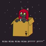 anthro box container female green_eyes hair happy inside_a_box meow red_hair solo star crischar_foxito roxy_(crischar_foxito) domestic_cat felid feline felis mammal hi_res
