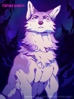 black_nose blue_eyes cheek_tuft facial_tuft feral forest_background fur grey_body grey_fur male multicolored_body multicolored_fur muscular muscular_feral muscular_male neck_tuft night outside pecs plant pointy_ears purple_light sitting sitting_on_ground solo star teeth_showing tree tuft two_tone_body two_tone_fur white_body white_fur fangs.black aurae_(fangs.black) canid canine canis mammal wolf half-length_portrait hi_res portrait