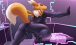 5:3 anthro aroused aroused_face bandai_namco big_breasts bodysuit breasts camel_toe canid claws clitoral clothed clothing colored conditional_dnp detailed_background digimon digimon_(species) feet female futuristic futuristic_clothing futuristic_setting futuristic_suit genitals glowing hi_res hindpaw krazykurt latex latex_clothing latex_skinsuit mammal markings pawpads paws raised_tail renamon rubber_clothing rubbing rubbing_pussy science_fiction skinsuit solo spread_legs spreading suit tail tight_clothing tight_suit touching_pussy