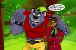 anthro clothed clothing fur group hair male muscular muscular_male suit text yellow_eyes polartoons activision crash_bandicoot_(series) koala_kong pinstripe_potoroo koala macropod mammal marsupial potoroo vombatiform 2020 absurd_res digital_media_(artwork) english_text hi_res