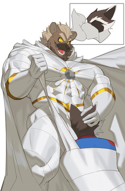 anthro anthrofied anti-hero bandage bdsm bondage bound brown_body brown_fur bulge bulge_in_face bulge_sniffing cape clothed clothing duo fur hero male male/male pressed_against_balls sniffing suit superhero white_clothing white_suit yomagnto guardians_of_the_galaxy marvel moon_knight_(series) moon_knight rocket_raccoon hyena mammal procyonid raccoon hi_res