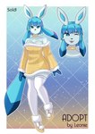 anthro blep blue_body blue_fur blue_hair breasts clothed clothing female fully_clothed fur hair medium_breasts solo tongue tongue_out yey_leonie nintendo pokemon eeveelution generation_4_pokemon glaceon pokemon_(species) absurd_res hi_res