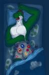 anthro bed biceps boxers_(clothing) clothed clothing dark driving_signals furniture hand_on_belly male muscular muscular_anthro muscular_male open_mouth pecs sleeping solo topless underwear herseio mario_bros nintendo yoshi's_island jedader green_yoshi scalie yoshi 2016 hi_res