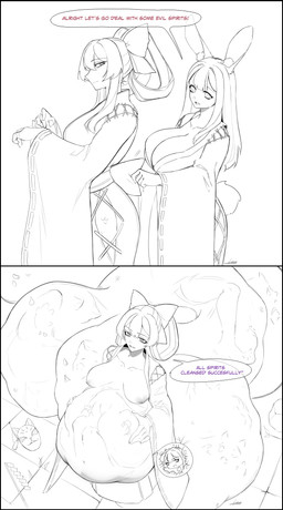 after_vore apode belly big_belly black_border border breasts clothing dress female female_pred female_prey group legless overweight serpentine simple_background speech_bubble split_form text vore white_background 4kkc animal_humanoid draconcopode humanoid lagomorph lagomorph_humanoid lamia leporid_humanoid mammal mammal_humanoid rabbit_humanoid reptile scalie snake 2025