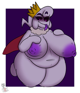 areola belly big_breasts black_sclera breasts crossgender crown curvy_figure eyebrow_through_hair eyebrows fangs female front_view glowing glowing_eyes hair headgear huge_breasts mostly_nude navel nipples not_furry overweight overweight_female overweight_humanoid pink_eyes purple_areola purple_nipples purple_tongue smile solo teeth thick_thighs tongue tongue_out translucent translucent_hair voluptuous wide_hips kingretrokirby luigi's_mansion mario_bros nintendo king_boo boo_(mario) ghost humanoid spirit 2020 absurd_res digital_media_(artwork) hi_res