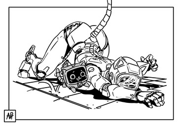 all_fours anthro ass_up butt corruption crawling duo female feral floor for_a_head logo machine simple_background tail tile tile_floor aphelion_host voices_of_the_void kerfur_omega_(votv) domestic_cat felid feline felis mammal robot robot_anthro robot_feral artist_logo black_and_white monochrome signature