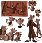 angry anthro big_ears brown_body brown_cloak brown_clothing brown_fur brown_hair cloak clothing description female fur group gun hair jacket laboratory_equipment male male/female microscope ranged_weapon scientific_instrument simple_background smile smiling_at_viewer tail text topwear weapon kallielef disney the_great_mouse_detective basil_(disney) david_dawson olivia_flaversham mammal mouse murid murine rodent digital_drawing_(artwork) digital_media_(artwork) english_text hi_res sketch