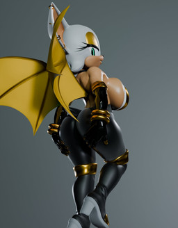 anthro big_breasts big_butt breasts butt cleavage clothed clothing ear_piercing female hand_on_butt looking_at_butt piercing solo tight_clothing inklovingggg nottanj_(modeler) sega sonic_the_hedgehog_(series) rouge_the_bat bat mammal 2026 3d_(artwork) digital_media_(artwork) hi_res