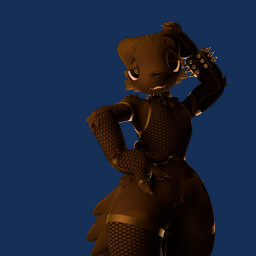 alternative_fashion anthro bedroom_eyes bracelet clothing collar curvy_figure eyeshadow finger_on_mouth fishnet_clothing gynomorph hand_on_head hand_on_hip intersex jewelry looking_at_viewer makeup narrowed_eyes punk seductive solo spiked_bracelet spikes studded_collar studs warm_lighting rad_pechi akittu_(modeler) casualties:_unknown altie_(rad_pechi) 1:1 3d_(artwork) blender_(artwork) blender_eevee_(artwork) digital_media_(artwork) hi_res