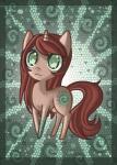 alternate_species big_eyes brown_body brown_fur chibi cutie_mark female feral fur green_eyes hair horn nude ponification red_body red_fur red_hair solo raptor007 hasbro my_little_pony mythology fan_character kitsu equid equine mammal mythological_creature mythological_equine unicorn 2013 digital_media_(artwork) hi_res