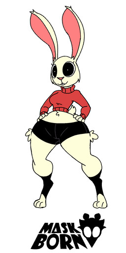 anthro big_butt big_ears big_eyes big_pupils bottomwear breasts butt clothing female leggings legwear pupils shorts simple_background small_breasts solo stirrup_legwear sweater thick_thighs topwear white_background wide_hips diegutan canela_travesura hare lagomorph leporid mammal rabbit hi_res model_sheet