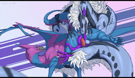 2_penises 4_toes 5_toes animal_genitalia animal_penis ankle_tuft anus beak black_body black_eyes black_horn black_scales black_skin black_spots blue_body blue_feathers blue_wings blurred_foreground butt butt_grab claws curved_horn duo erection feathers feet fellatio feral feral_on_feral feral_penetrated feral_penetrating feral_penetrating_feral forked_tongue from_front_position fur genitals green_eyes grey_beak grey_claws hand_on_butt head_tuft hemipenes herm herm_penetrated herm_penetrating herm_penetrating_intersex herm_penetrating_maleherm horn intersex intersex/intersex intersex_penetrated intersex_penetrating intersex_penetrating_herm intersex_penetrating_intersex intersex_penetrating_maleherm interspecies leg_grab leg_tuft levitation licking long_tongue looking_at_another looking_at_partner looking_at_sex looking_back maleherm maleherm/herm maleherm_penetrated maleherm_penetrating maleherm_penetrating_herm maleherm_penetrating_intersex mane markings mastery_position membrane_(anatomy) membranous_wings multi_genitalia multi_penis multicolored_body multicolored_feathers multicolored_horn multicolored_skin muscular mutual_penetration nubbed_penis one_leg_up open_beak open_mouth open_smile oral pattern_background pawpads penetration penile penis penis_lick pink_anus pink_penis pink_vulva prehensile_penis prehensile_tail prehensile_tongue pupils purple_anus purple_background purple_body purple_feathers purple_mane purple_pawpads purple_penis purple_sclera purple_tongue purple_vulva quadruped raised_leg ridged_horn scales sex side_view simple_background slit_pupils smile spots spotted_body spread_butt spread_legs spread_wings spreading standing striped_background tail tail_grab tapering_penis toe_claws toes tongue tongue_out tuft two_tone_body two_tone_horn two_tone_skin unusual_position vaginal vaginal_penetration vein veiny_penis vulva white_background white_body white_claws white_fur white_horn white_mane white_skin wings falcrus asian_mythology east_asian_mythology mythology drake_griffin roarak avian dragon eastern_dragon gryphon mythological_avian mythological_creature mythological_scalie scalie wingless_dragon 2020 digital_media_(artwork) hi_res watermark
