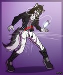 anthro attack ball ballbusting big_bulge black_body black_hair boots bottomwear bulge cellphone clothing cock_and_ball_torture countershading crotch_attack electronics footwear genital_torture hair headphones jacket kanan_maglev long_hair male ouch pain pants phone shoes simple_background soccer_ball solo topwear white_body white_countershading kimero_kat canid canine canis mammal wolf 5:6 hi_res