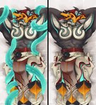 dakimakura male solo tentacles cryingfatcat digital_extremes tencent warframe hydroid_(warframe) alien humanoid absurd_res dakimakura_design hi_res