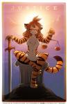 2018 :3 anthro biped blindfold breasts card card_template casual_nudity chest_tuft claws conditional_dnp countershading crossed_legs digital_media_(artwork) digitigrade english_text featureless_breasts featureless_crotch felid female flora_(twokinds) fortune_telling fur gradient_background hair hi_res holding_object judgement_(tarot) keidran major_arcana mammal melee_weapon multicolored_body multicolored_fur nude orange_body orange_fur pantherine parody pillar simple_background sitting sky smile solo striped_body striped_fur stripes sun sword tail tarot tarot_card text tiger tom_fischbach tuft twokinds url weapon white_body white_fur