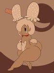 anthro big_breasts big_butt breasts butt candy chocolate dessert female food looking_at_viewer ribbons short_stack smile solo thick_thighs toffeen kirbot12 food_creature lagomorph leporid living_candy mammal rabbit 2016