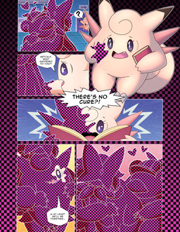 beaker biped checkered checkered_background checkered_body checkered_floor claws clothing duo female feral fur goo-connected_lips goo_transformation group hat headgear headwear heart_symbol identity_death inside laboratory laboratory_equipment laboratory_glassware male missing_texture no_texture no_texture_corruption nullification open_mouth pattern_background pink_body propeller_hat scientific_instrument shell simple_background simplified solo text transformation transformation_by_substance transformation_sequence trio usv02 nintendo pokemon clefable generation_1_pokemon generation_9_pokemon mammal meowscarada pokemon_(species) slowbro absurd_res comic english_text hi_res