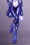 2:3 ancesra anthro bodysuit boots canid canine clothing digital_media_(artwork) exposure_variation female footwear fox fur hi_res krystal_(star_fox) mammal nintendo shaded shoes skinsuit solo star_fox suit tight_clothing undressing