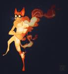 anthro crossed_arms eyewear fire goggles male solo smokeplanet podoboo_(akikitsune) domestic_cat elemental_creature felid feline felis fire_creature mammal 2014 hi_res