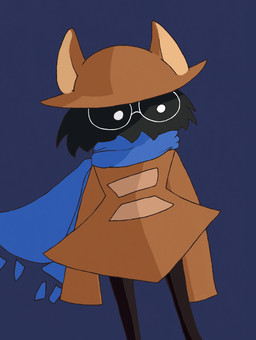 anthro clothed clothing cosplay crossover_cosplay eyewear fur glasses hat headgear headwear male scarf simple_background solo darayajonjet deltarune oneshot undertale_(series) niko_(oneshot) ralsei bovid caprine darkner goat mammal 2018 crossover hi_res