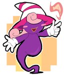 blush clothing fire gloves hair handwear hat headgear headwear legless not_furry open_mouth open_smile pink_hair smile solo forbiddenchees8 mario_bros nintendo paper_mario vivian_(mario) ghost humanoid shadow_siren spirit hi_res